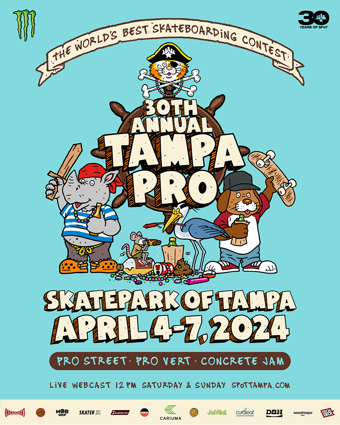 30th Annual 2024 Tampa Pro Schedule True Sk8board Mag